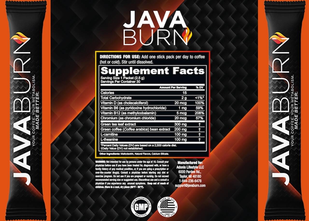 JavaBurn Supplement Facts